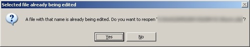 A file previously opened has been changed - Upload this file to the server?